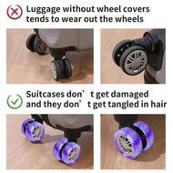 Detailed information about the product 8-Piece Trolley Caster/Luggage Wheels Silicone Protector Cover Set for Smoother, Quieter Travel-DIY Color Light Blue And Deep Blue