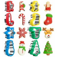 Detailed information about the product 8 Pieces Christmas Cookie Sandwich Cutters,Comfortable Grip Christmas Cookie Cutters,Baking Molds and Party Decoration Supplies