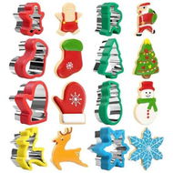 Detailed information about the product 8 Pieces Christmas Cookie Sandwich Cutters,Comfortable Grip Christmas Cookie Cutters,Baking Molds and Party Decoration Supplies