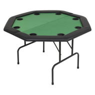 Detailed information about the product 8-Player Folding Poker Table 2 Fold Octagonal Green