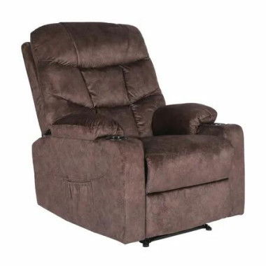 8-Point Electric Massage Recliner Chair - Leathaire Lounge Sofa Armchair AVERY BROWN