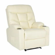 Detailed information about the product 8-Point Electric Massage Recliner Chair - PU Leather Lounge Sofa Armchair ARLEEN BEIGE