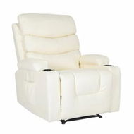 Detailed information about the product 8-Point Electric Massage Recliner Chair - PU Leather Lounge Sofa Armchair CELINA CREAM