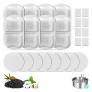 Detailed information about the product 8 Set Replacement Filters for 7L Stainless Steel Dog Dispenser, Cat Water Filters, Triple Action Pet Fountain Filters Dog Fountain Filter