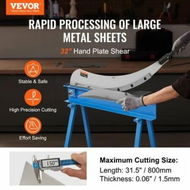 Detailed information about the product 800mm Manual Hand Plate Shear for Metal Sheet Processing, Benchtop Cutter with Q235 Material, for Crafts Thick Steel Crafting, Heavy Duty Roll Press Machine for Builders, DIY Enthusiasts