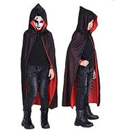 Detailed information about the product 80CM Halloween Vampire Cloak Reversible Hooded Vampire Cape For Halloween KIDS Cosplay Black And Red