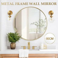 Detailed information about the product 80cm Round Wall Mirror Bathroom Gold Standing Vanity Mount Circle Large Decorative Bedroom Hallway Makeup Shower Shaving