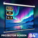 84 Inch Projector Screen Large 1080P 4:3 Ceiling Wall Mounted Pull Roll Up Down TV Projection 3D Ready Home Office HD Video Movie Cinema Theatre. Available at Crazy Sales for $79.95