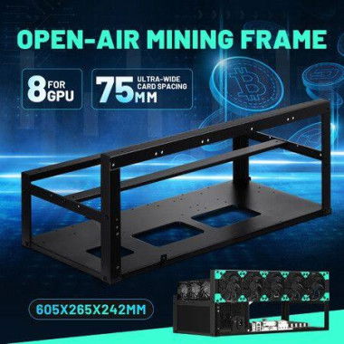 8GPU Mining Frame Graphics Card Holder Open Air RIG Case Rack Motherboard Bracket