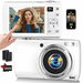 8K Digital Camera for Photography,WiFi 88MP Vlogging Camera with Dual Lens,Touch Screen,Autofocus Anti-Shake,16X Zoom,64GB Card,2 Batteries,White. Available at Crazy Sales for $119.99