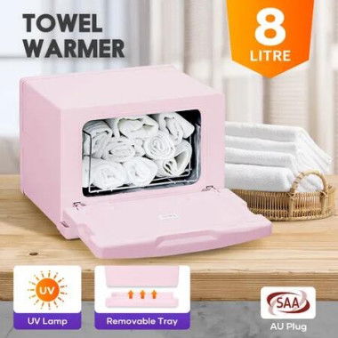 8L Towel Warmer Heater Electric UV Dryer Cabinet Stainless Steel Compact Machine for Facial Salon Shaving Barber Beauty Home