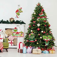 Detailed information about the product 8PCS Christmas Grinch Hanging Sign Ornaments, Wooden Christmas Tree Door Decor,Christmas Decorations For Door,Wall,Tree