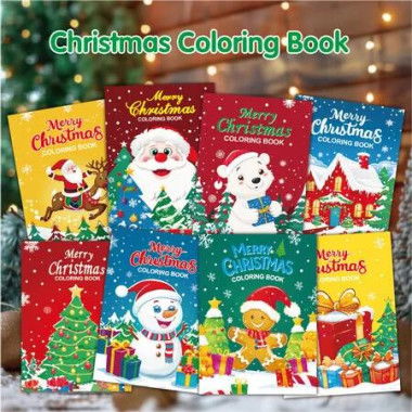 8PCS Christmas Painting Book Educational Graffiti Doodles Book For Kids