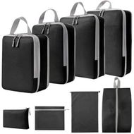 Detailed information about the product 8pcs Compression Packing Cubes for Suitcases,Travel Organizer Bags Set for Luggage,Expandable Travel Bags,Luggage Organizer Color Black