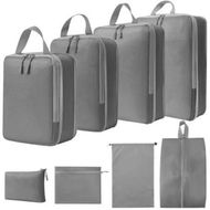 Detailed information about the product 8pcs Compression Packing Cubes for Suitcases,Travel Organizer Bags Set for Luggage,Expandable Travel Bags,Luggage Organizer Color Grey