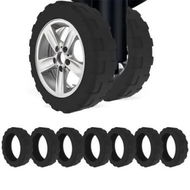 Detailed information about the product 8Pcs Luggage Compartment Wheel Protection Cover,Shock Proof Carry on Luggage Wheels Cover,Wear Resistant and Noise Reducing, Black