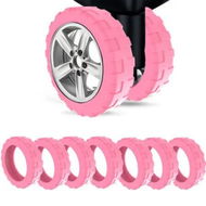 Detailed information about the product 8Pcs Luggage Compartment Wheel Protection Cover,Shock Proof Carry on Luggage Wheels Cover,Wear Resistant and Noise Reducing, Pink