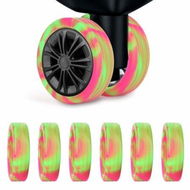 Detailed information about the product 8pcs Luggage Wheels Protector Cover DIY Colorful Silicone Trolley Case Silent Caster Sleeve Reduce Noise Suitcase Wheels Cover Color Green And Red