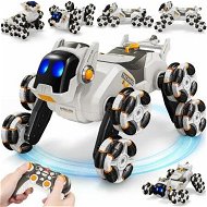 Detailed information about the product 8WD RC Stunt Car Toys 2.4GHz 360 Degree Rotating Changeable Robot Dog Remote Control Car Toys with Spray and Lights (White)