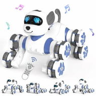 Detailed information about the product 8WD Stunt RC Car Robot Dog Toys 2.4GHz Remote Control with LED Eyes,Smart Interactive Programmable Robot Toys Gift for Boys Girls Age 3+ Year Old(Blue)