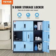 Detailed information about the product 9 Doors Metal Storage Cabinet Employees Steel Storage Cabinet Office Black