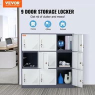 Detailed information about the product 9 Doors Metal Storage Cabinet Employees Steel Storage Cabinet Office Gray