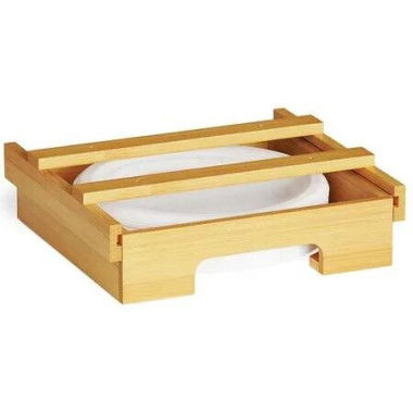 9 inch Paper Plate Dispenser, Under Cabinet Bamboo Plates Holder for 9 inches Plates, Bamboo