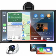 Detailed information about the product 9 Inch Wireless Carplay with 1080P Reverse Camera,Portable Car Play Radio Audio Receiver,Car Stereo with Mirror Link,GPS Navigation,Bluetooth,FM,Siri