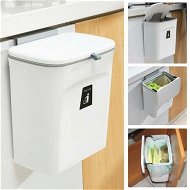 Detailed information about the product 9L Kitchen Compost Bin Hanging Small Trash Can With Lid For Bathroom/Bedroom/Camping - White.