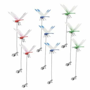 9 Pack Dragonfly Clip,3D Dragonfly Garden Stakes Decor,Dragonfly Humming Bird Stakes,Deer and Horse Fly Deterrent