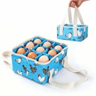 Detailed information about the product 9-Pouch Egg Collecting Basket,Durable Canvas Egg Bag With Padded Bottom For Chicken,Duck & Goose Eggs,Portable Egg Holder For Farm & Backyard Blue