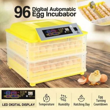 96 Egg Incubator Digital Fully Automatic Turning Hatching Chicken Duck Poultry Egg Turner Hatcher