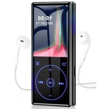 96GB MP3 Player with Bluetooth 5.0, Lossless Music Playback with HD Speaker, 2.4' Screen with Voice Recorder/FM Radio/Touch Buttons, Earphones Included