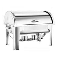 Detailed information about the product 9L Stainless Steel Full Size Roll Top Chafing Dish Food Warmer