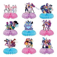 Detailed information about the product 9pcs Demon Movie Hunters Honeycomb Table Centerpiece,Demon Movie Hunters Birthday Party Supplies Table Decorations