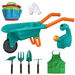 9pcs Kids Gardening Tool Set,Garden Outdoor Toys Kids Wheelbarrow Watering Can Gloves Hand Rake Shovel Trowel Double Hoe Apron,Green. Available at Crazy Sales for $34.99