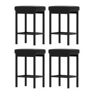 Detailed information about the product A Set of 4 Artiss Metal Bar Stools PU Seat Dining Counter Chairs
