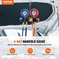 Detailed information about the product AC Manifold Gauge Set 4-Way Fit R134A R22 R12 R502 Refrigeration Charging