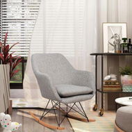 Detailed information about the product Accent Rocking Chair With Solid Steel Wood Leg For Bedroom