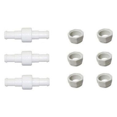 Accessory 3-Pack Pool Hose Ball Bearing Swivel + 6 Hose Nuts Replacement For Polaris 180 280 380 Pool Cleaners D20 D-20 D15.