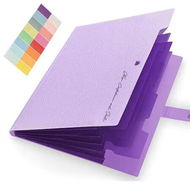 Detailed information about the product Accordion File Organizer,5-Pocket Accordion Document Organizer with Label Tabs for Home School Office Purple