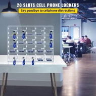 Detailed information about the product Acrylic Cell Phone Locker Box Storage Cabinet Pocket w/Keys 10 Slots Clear