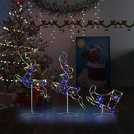 Detailed information about the product Acrylic Christmas Flying Reindeer & Sleigh 260x21x87cm Colorful.