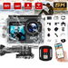 Action Camera 5K 128G SD Card 24MP Dual Screens 30m Waterproof 170 Wide Angle WiFi 2.4G Remote 4X Zoom Accessories Kit Christmas Gift. Available at Crazy Sales for $104.99