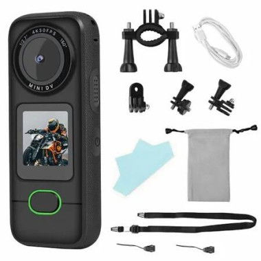 Action Camera WiFi Waterproof with 1.27 Inch Sensor 4K Video Streaming 20MP Photos Video 1.4 Inch IPS Touchscreen Dual Microphones Webcam Body Cam