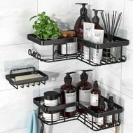 Detailed information about the product Adhesive Corner Shower Caddy with Soap Holder,12 Hooks,Rustproof Organizer,No-Drill Wall Mounted Shower Rack