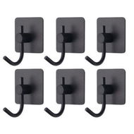 Detailed information about the product Adhesive Wall Hooks 6 Pack Heavy Duty Sticky Holder Waterproof Towel Hooks For Hanging Clothes Closet Hook Wall Mount For Kitchen Office (Black)