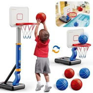 Detailed information about the product Adjustable Basketball Hoop Mini Indoor Outdoor Play Poolside 4 Basketballs 70-130cm Children Ages 3+ Sports Activity Equipment