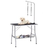 Detailed information about the product Adjustable Dog Grooming Table With 2 Loops And Basket