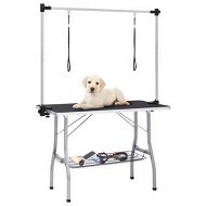 Detailed information about the product Adjustable Dog Grooming Table with 2 Loops and Basket
